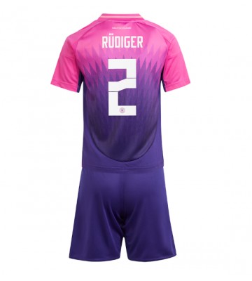 Lacne Dětský Futbalové dres Nemecko Antonio Rudiger #2 ME 2024 Krátky Rukáv - Preč (+ trenírky)